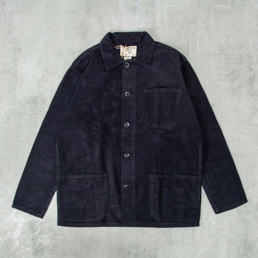 Shirts * | Uskees 3001 Button Corduroy Overshirt Midnight Blue