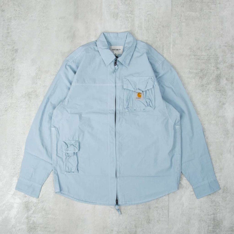 Shirts * | Carhartt Wip Berm L/S Shirt Frosted Blue